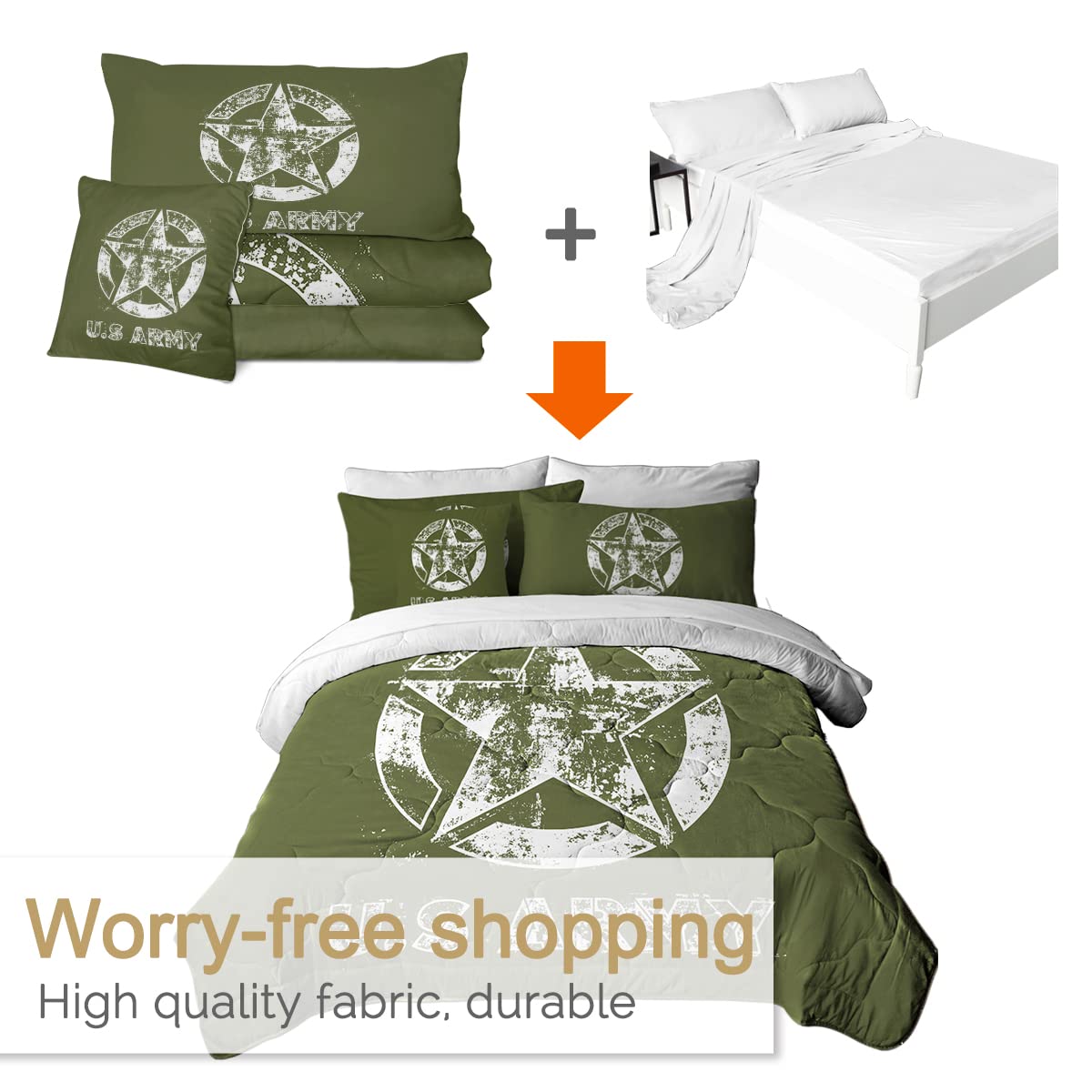 Amazon.com: BlessLiving 8-Piece Military Comforter Twin Size Boys